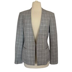 Tommy Hilfiger Women's Light Gray Plaid Tailored Blazer Slim Fit Women's Size 4
